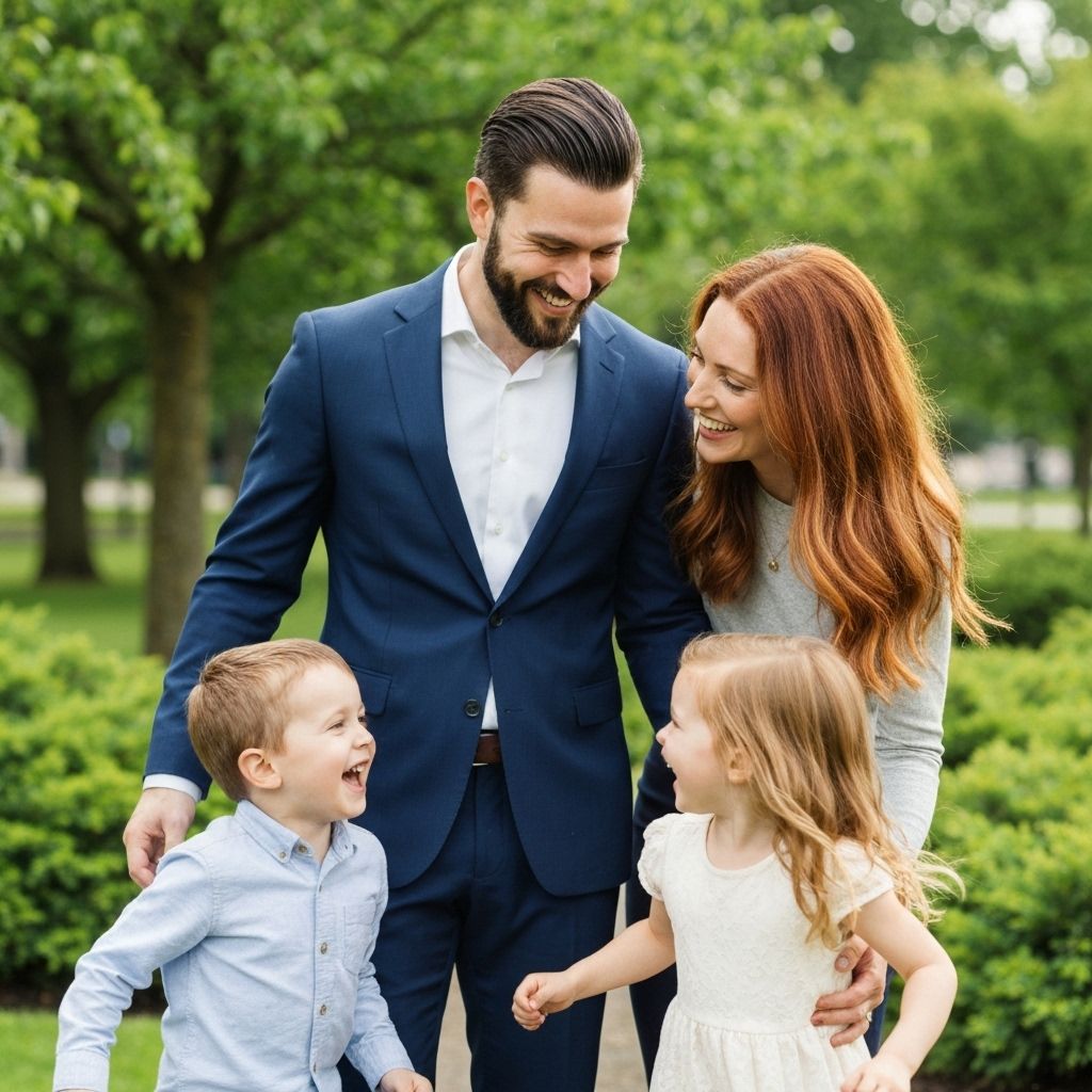 A dad spending time with his family